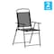 Flash Furniture Black Folding Sling Patio Chairs with Armrests, 2PK 2-GM-SC098-BK-GG - alternate 5